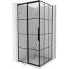 Mexen Rox cabine de douche coulissante gauche 90 x 90 cm, quadrillage noir, noir - 8C2-090-090-70-77-L
