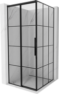 Mexen Rox cabine de douche coulissante gauche 90 x 90 cm, quadrillage noir, noir - 8C2-090-090-70-77-L
