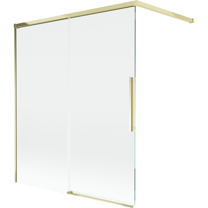 Paroi de douche Mexen Rox à 2 volets coulissants 140 x 150 cm, transparent, doré - 8C9-140-003-50-00