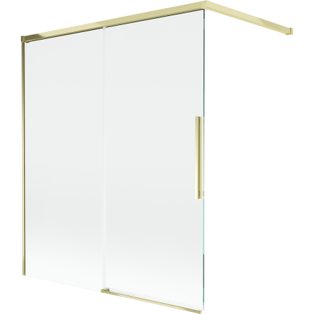 Paroi de douche Mexen Rox à 2 volets coulissants 140 x 150 cm, transparent, doré - 8C9-140-003-50-00