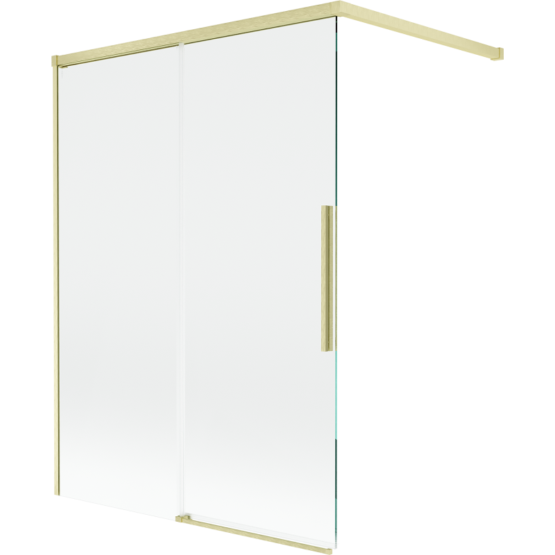 Mexen Rox paroi de douche à 2 volets coulissante 120 x 150 cm, transparent, or brossé - 8C9-120-003-55-00