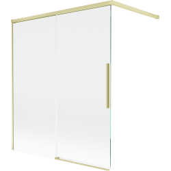 Mexen Rox paroi de baignoire coulissante 2 volets 140 x 150 cm, transparent, doré brossé - 8C9-140-003-55-00
