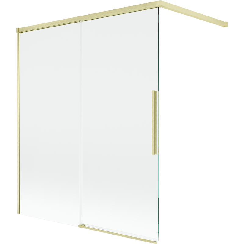 Mexen Rox paroi de baignoire coulissante 2 volets 140 x 150 cm, transparent, doré brossé - 8C9-140-003-55-00