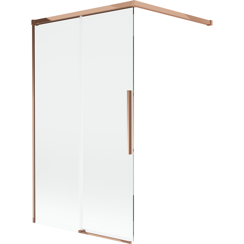 Mexen Rox pare-douche 2 panneaux coulissants 100 x 150 cm, transparent, or rose - 8C9-100-003-60-00
