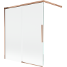 Mexen Rox paroi de douche 2 battants coulissants 140 x 150 cm, transparent, or rose - 8C9-140-003-60-00