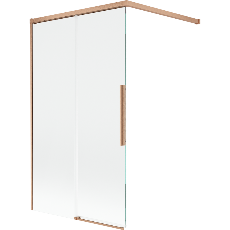Mexen Rox paroi de douche coulissante à deux volets 100 x 150 cm, transparent, cuivre brossé - 8C9-100-003-65-00