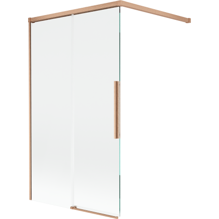 Mexen Rox paroi de baignoire coulissante à 2 volets 100 x 150 cm, transparent, cuivre brossé - 8C9-100-003-65-00