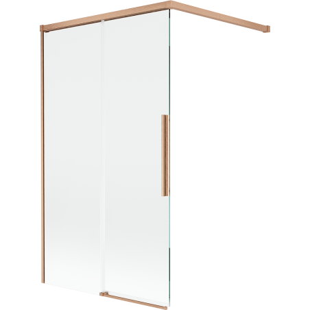 Mexen Rox paroi de douche coulissante à deux volets 100 x 150 cm, transparent, cuivre brossé - 8C9-100-003-65-00