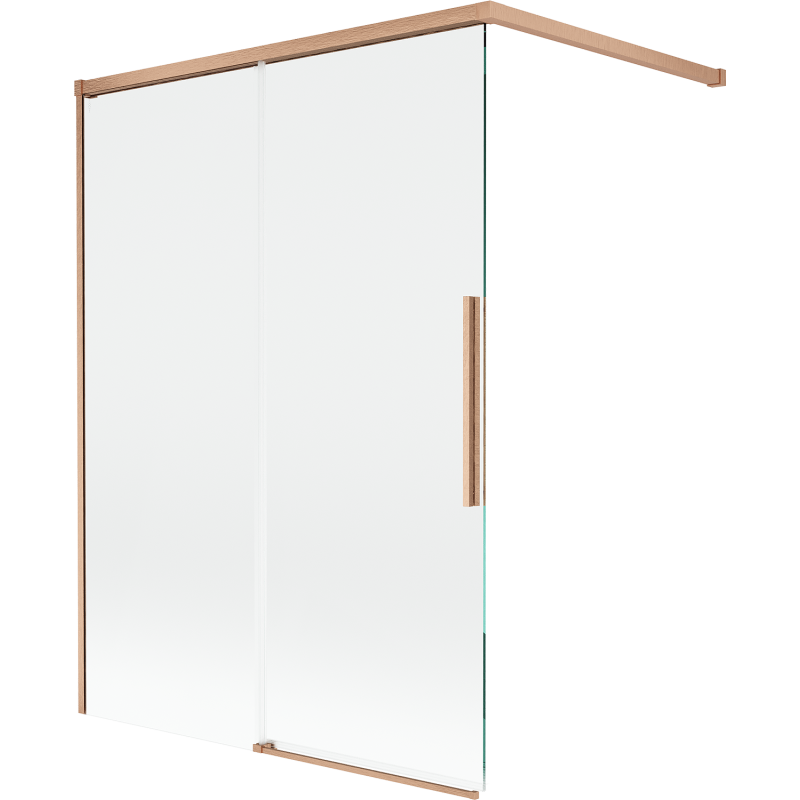 Mexen Rox paravent de baignoire 2 volets coulissants 120 x 150 cm, transparent, cuivre brossé - 8C9-120-003-65-00