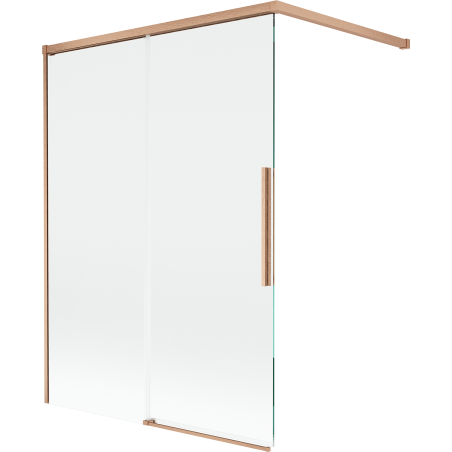 Mexen Rox paravent de baignoire 2 volets coulissants 120 x 150 cm, transparent, cuivre brossé - 8C9-120-003-65-00