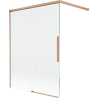 Mexen Rox paravent de baignoire 2 volets coulissants 120 x 150 cm, transparent, cuivre brossé - 8C9-120-003-65-00