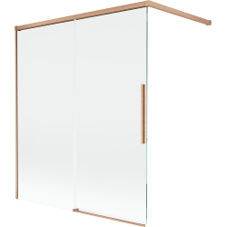 Mexen Rox paroi de douche à 2 volets coulissants 140 x 150 cm, transparent, cuivre brossé - 8C9-140-003-65-00