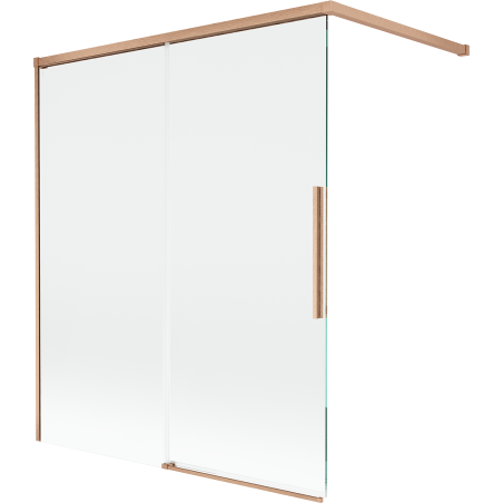Paroi de douche Mexen Rox 2 volets coulissants 140 x 150 cm, transparent, cuivre brossé - 8C9-140-003-65-00