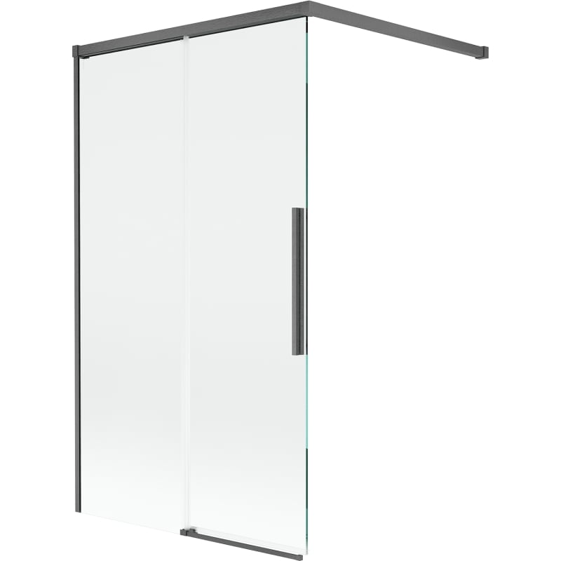Mexen Rox paroi de baignoire à 2 volets coulissants 100 x 150 cm, transparent, gris canon brossé - 8C9-100-003-66-00