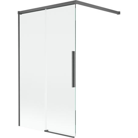 Mexen Rox paroi de douche coulissante à 2 volets 100 x 150 cm, transparent, gris canon brossé - 8C9-100-003-66-00