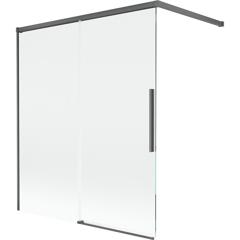 Mexen Rox paroi de douche coulissante à 2 volets 140 x 150 cm, transparent, gris canon brossé - 8C9-140-003-66-00