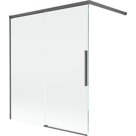 Mexen Rox paroi de douche coulissante à 2 volets 140 x 150 cm, transparent, gris canon brossé - 8C9-140-003-66-00