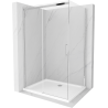 Mexen Omega cabine de douche coulissante 110 x 100 cm, transparent, chrome + receveur Flat - 825-110-100-01-00-4010