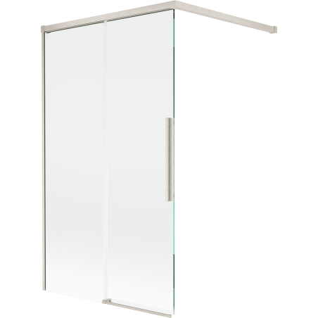 Paroi de douche Mexen Rox 2 volets coulissants 100 x 150 cm, transparent, nickel brossé - 8C9-100-003-97-00