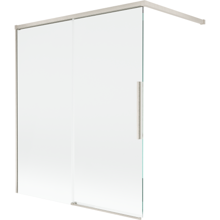 Mexen Rox paroi de baignoire à deux panneaux coulissants 140 x 150 cm, transparent, nickel brossé - 8C9-140-003-97-00