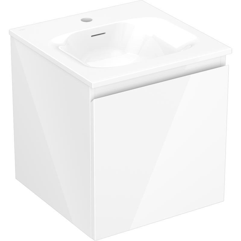 Mexen Orio meuble de salle de bain 45 cm avec lavabo Vela, 1 tiroir, blanc brillant - 91A10-04547-1-BF00-W23M00