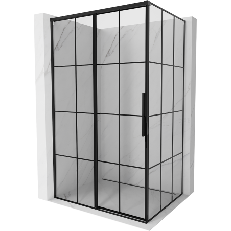 Mexen Rox cabine de douche coulissante gauche 135 x 95 cm, grille noire, noire - 8C2-135-095-70-77-L