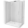 Cabine de douche coulissante Mexen Omega 140 x 70 cm, transparent, chrome + receveur Plat - 825-140-070-01-00-4010