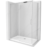 Mexen Omega cabine de douche coulissante 140 x 80 cm, transparent, chromé + receveur Plat - 825-140-080-01-00-4010