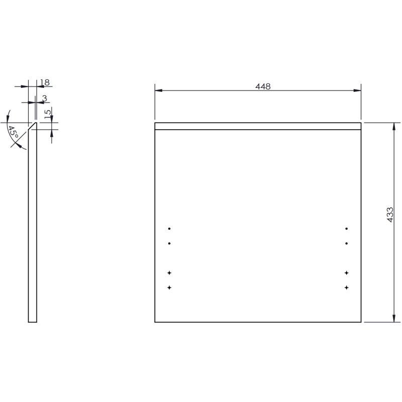 Mexen Orio armoire de salle de bain 45 cm avec lavabo Vela, 1 tiroir, noir brillant/noir mat - 91A10-04547-1-BF70-W23M71