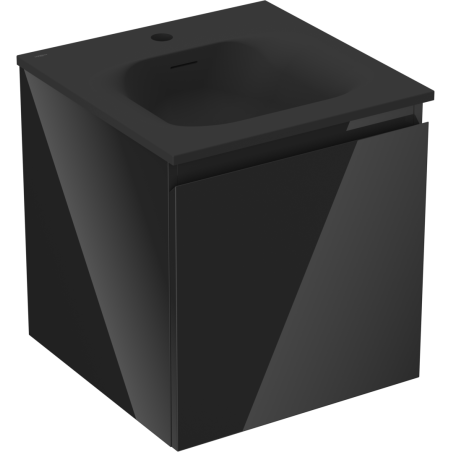 Mexen Orio armoire de salle de bain 45 cm avec lavabo Vela, 1 tiroir, noir brillant/noir mat - 91A10-04547-1-BF70-W23M71