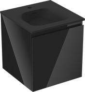 Mexen Orio armoire de salle de bain 45 cm avec lavabo Vela, 1 tiroir, noir brillant/noir mat - 91A10-04547-1-BF70-W23M71