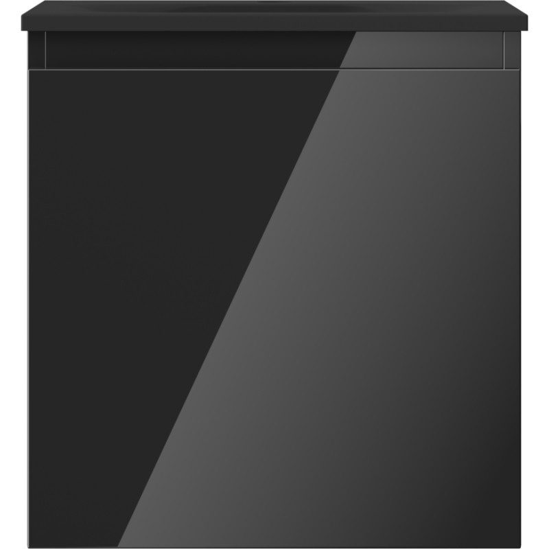 Mexen Orio armoire de salle de bain 45 cm avec lavabo Vela, 1 tiroir, noir brillant/noir mat - 91A10-04547-1-BF70-W23M71