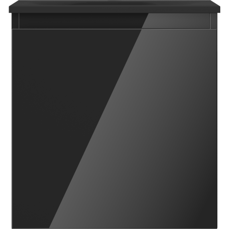Mexen Orio armoire de salle de bains 45 cm avec lavabo Vela, 1 tiroir, noir brillant/noir mat - 91A10-04547-1-BF70-W23M71