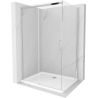 Mexen Omega cabine de douche coulissante 140 x 100 cm, transparent, chrome + receveur Flat - 825-140-100-01-00-4010