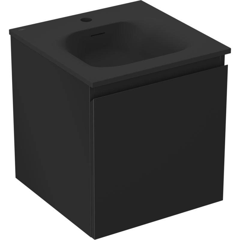Mexen Orio armoire de salle de bain 45 cm avec lavabo Vela, 1 tiroir, noir mat - 91A10-04547-1-BF71-W23M71