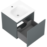Mexen Orio meuble de salle de bains 50 cm avec lavabo Vela, 1 tiroir, graphite mat/blanc mat - 91A10-05047-1-BF66-W23M01