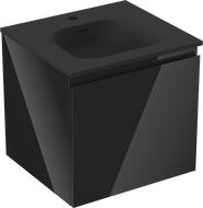 Mexen Orio armoire de salle de bains 50 cm avec lavabo Vela, 1 tiroir, noir brillant/noir mat - 91A10-05047-1-BF70-W23M71