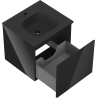 Mexen Orio meuble de salle de bains 50 cm avec lavabo Vela, 1 tiroir, noir brillant/noir mat - 91A10-05047-1-BF70-W23M71