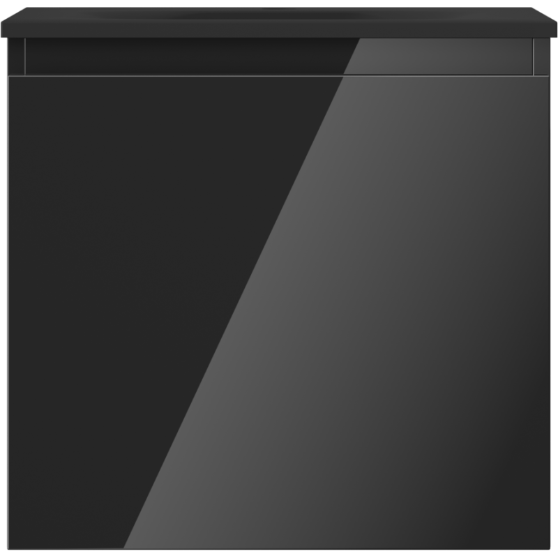 Mexen Orio meuble de salle de bains 50 cm avec lavabo Vela, 1 tiroir, noir brillant/noir mat - 91A10-05047-1-BF70-W23M71