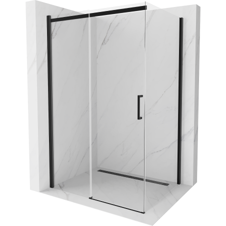 Mexen Omega cabine de douche coulissante 100 x 80 cm, transparent, noir - 825-100-080-70-00