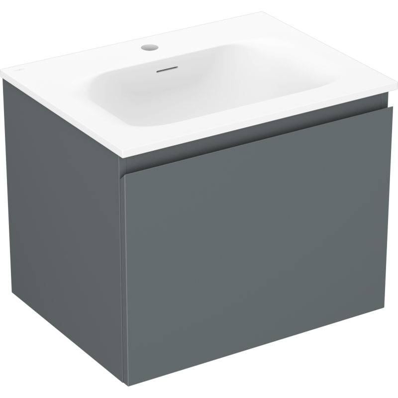 Mexen Orio armoire de salle de bain 60 cm avec lavabo Vela, 1 tiroir, graphite mat/blanc mat - 91A10-06047-1-BF66-W23M01