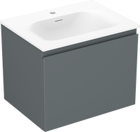 Mexen Orio armoire de salle de bain 60 cm avec lavabo Vela, 1 tiroir, graphite mat/blanc mat - 91A10-06047-1-BF66-W23M01