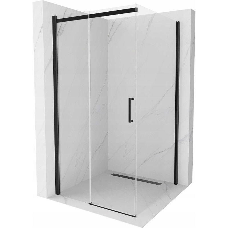 Mexen Omega cabine de douche coulissante 100 x 100 cm, transparent, noire - 825-100-100-70-00