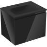 Mexen Orio meuble de salle de bain 60 cm avec lavabo Vela, 1 tiroir, noir brillant/noir mat - 91A10-06047-1-BF70-W23M71