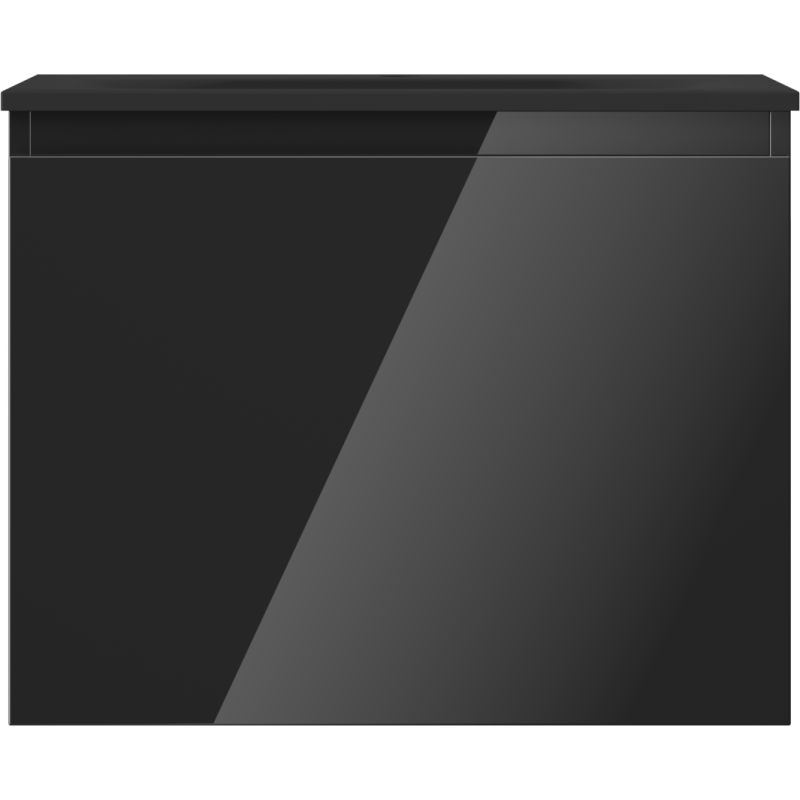 Mexen Orio meuble de salle de bain 60 cm avec lavabo Vela, 1 tiroir, noir brillant/noir mat - 91A10-06047-1-BF70-W23M71