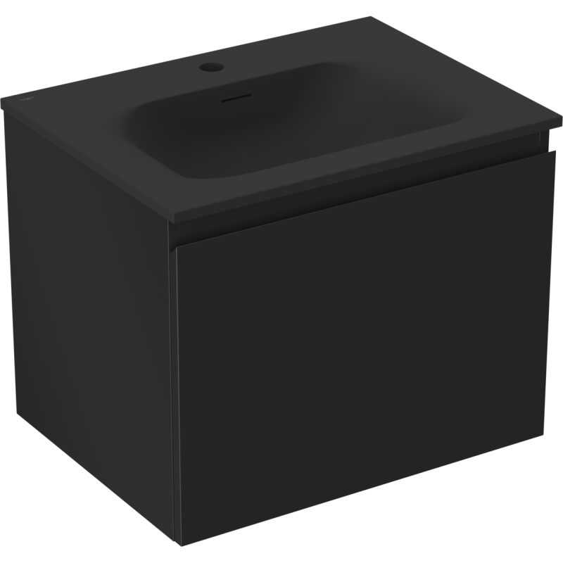 Mexen Orio armoire de salle de bains 60 cm avec lavabo Vela, 1 tiroir, noir mat - 91A10-06047-1-BF71-W23M71