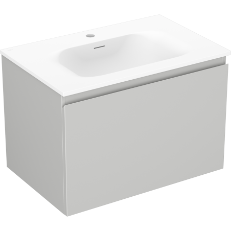 Meuble de salle de bains Mexen Orio 70 cm avec lavabo Vela, 1 tiroir, gris mat/blanc mat - 91A10-07047-1-BF62-W23M01