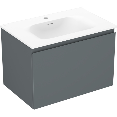 Mexen Orio armoire de salle de bain 70 cm avec lavabo Vela, 1 tiroir, graphite mat/blanc mat - 91A10-07047-1-BF66-W23M01