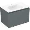 Mexen Orio armoire de salle de bain 70 cm avec lavabo Vela, 1 tiroir, graphite mat/blanc mat - 91A10-07047-1-BF66-W23M01