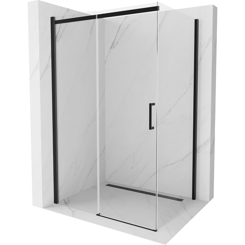 Mexen Omega cabine de douche coulissante 120 x 90 cm, transparent, noir - 825-120-090-70-00